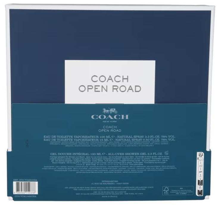 Coach Open Road 3 piece set for Men