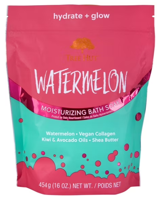Tree Hut Bath Salts, Moisturizing Bath Soak, Helps Nourish, Soften & Tone Skin, Watermelon, 16 oz