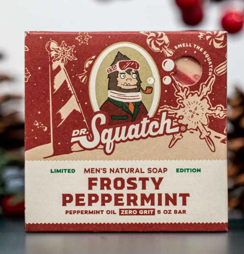 Dr. Squatch Natural Bar Soap for Men, Frosty Peppermint, 5 oz