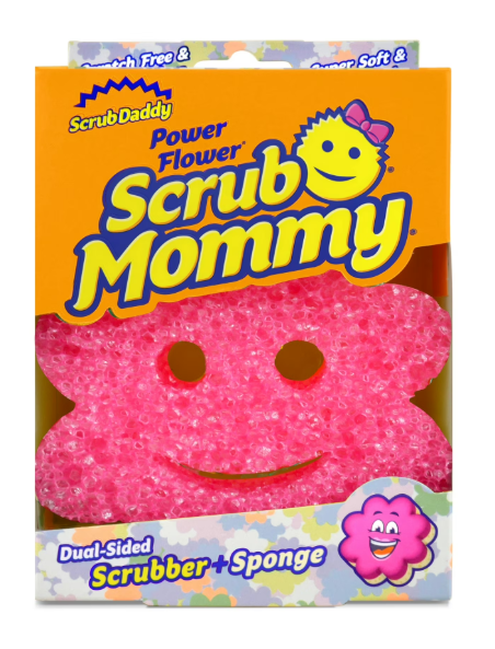 Scrub Daddy Scrub Mommy Power Flower Non-Scratch Cleaning Sponge Pink
