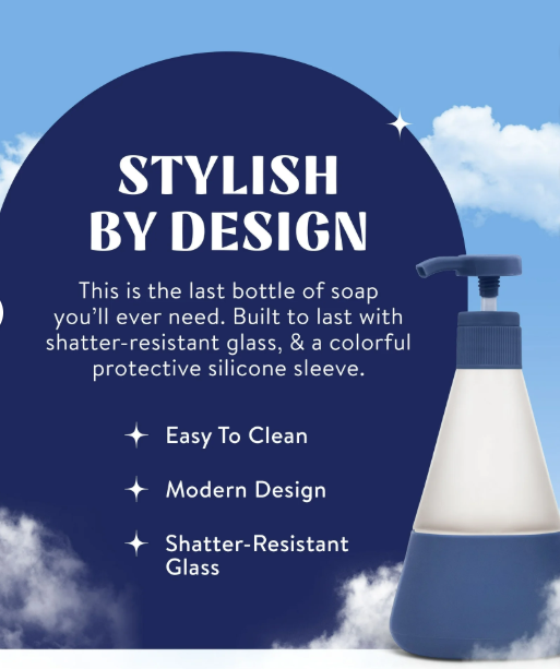 Cleancult Refillable Liquid Hand Soap Dispenser- Midnight Blue - 12 Oz