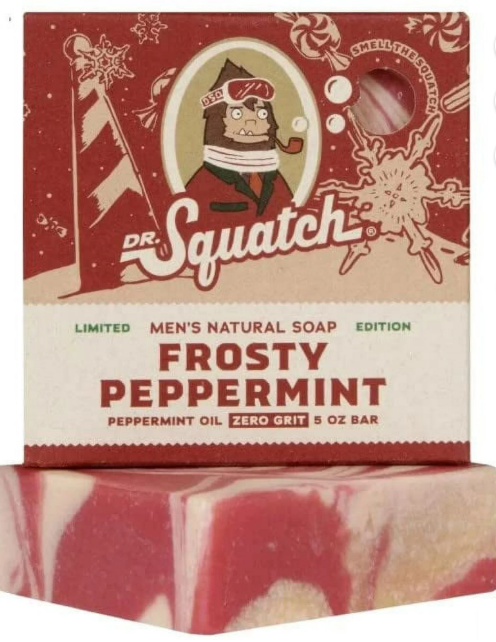 Dr. Squatch Natural Bar Soap for Men, Frosty Peppermint, 5 oz