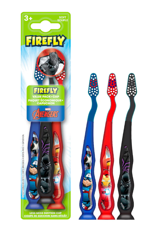 Firefly Kids Avengers Value Pack, Soft Bristled Toothbrushes, Ages 3+, 3 Count